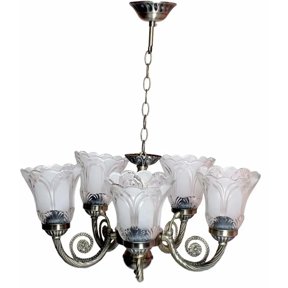 antique-hanging-chandelier-5-lamps