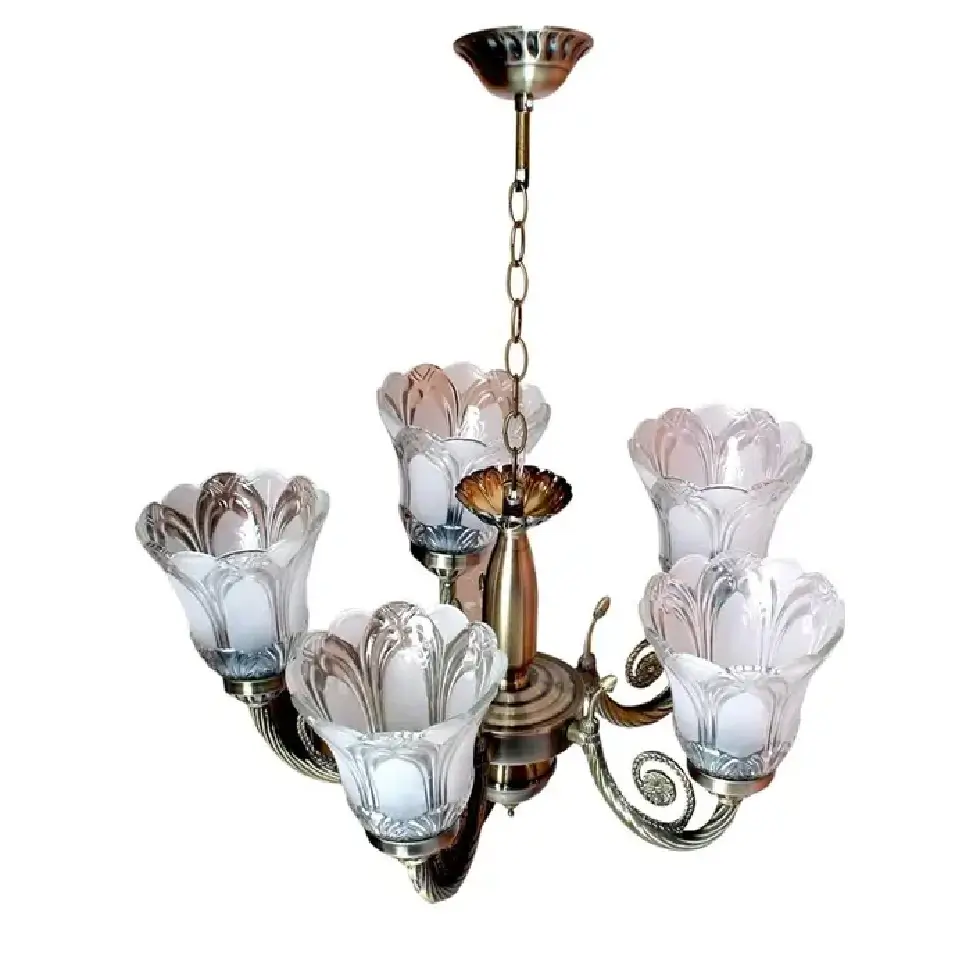 antique-hanging-chandelier-5-lamps