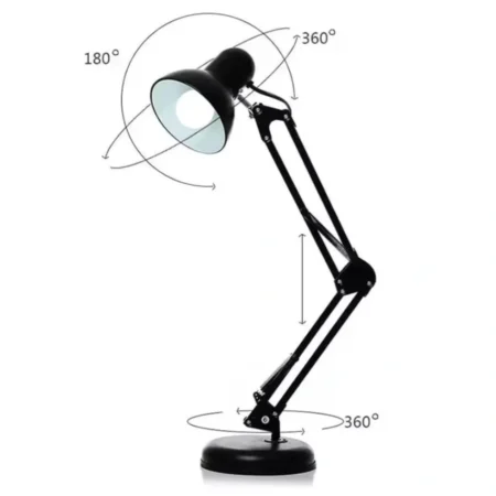 Black aesthetic adjustable study lamp