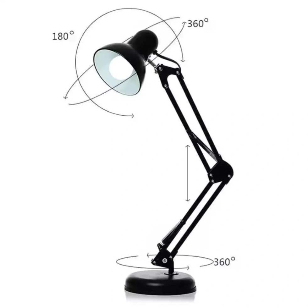 Black aesthetic adjustable study lamp